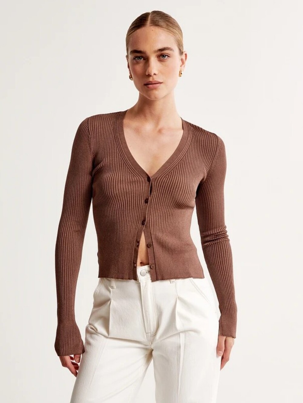 Abercrombie glossy slim cardigan, size S